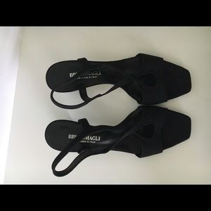 Bruno Magli Black Sandals Kitten Heel